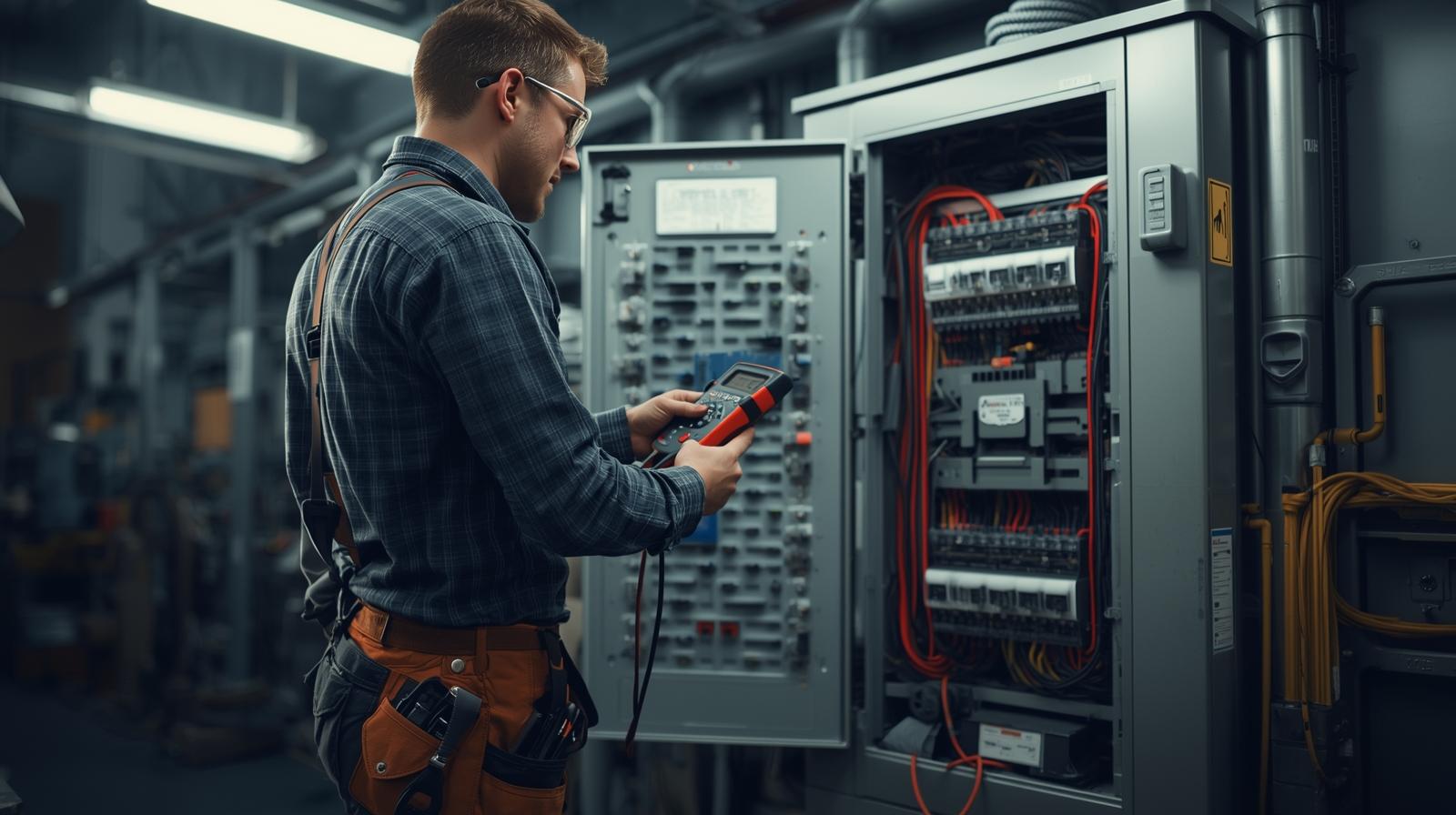 Electrical professional at work