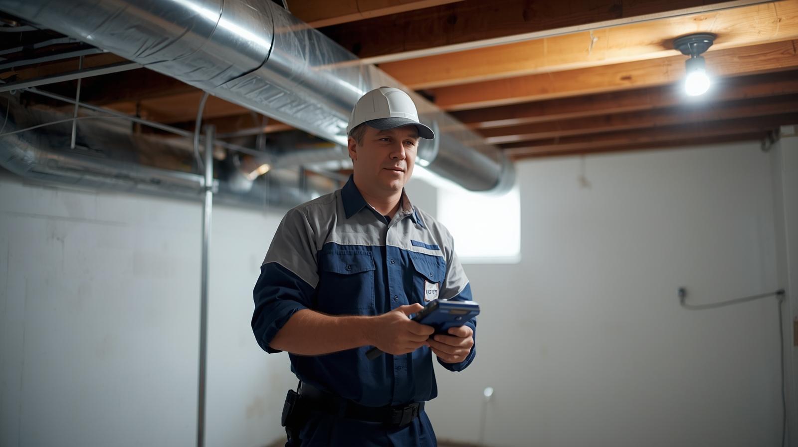 HVAC professional at work